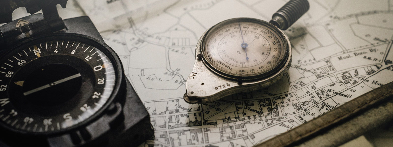 compass and map